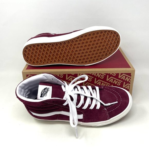 Vans Sk8 Hi Men's Size Skateboarding Red White High Top Suede VN0A32QG9G8 - Picture 3 of 11